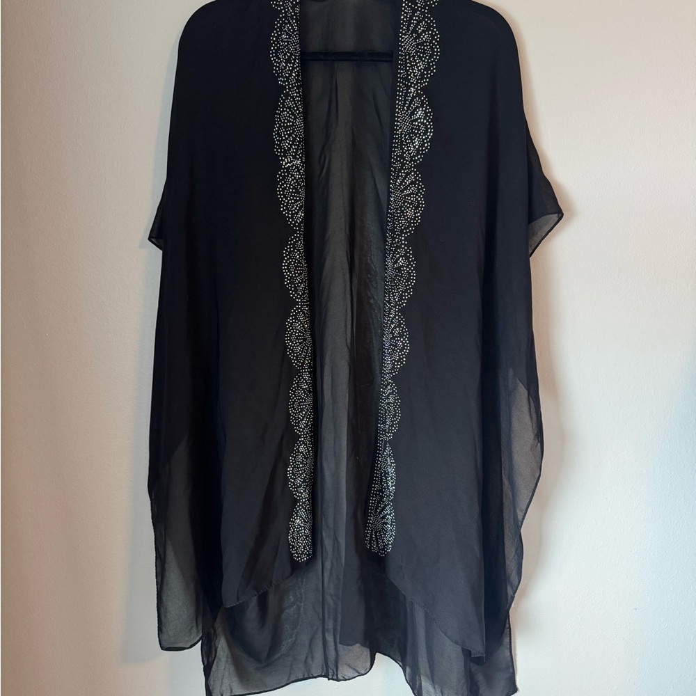 Elegant Black Embellished Women's Top